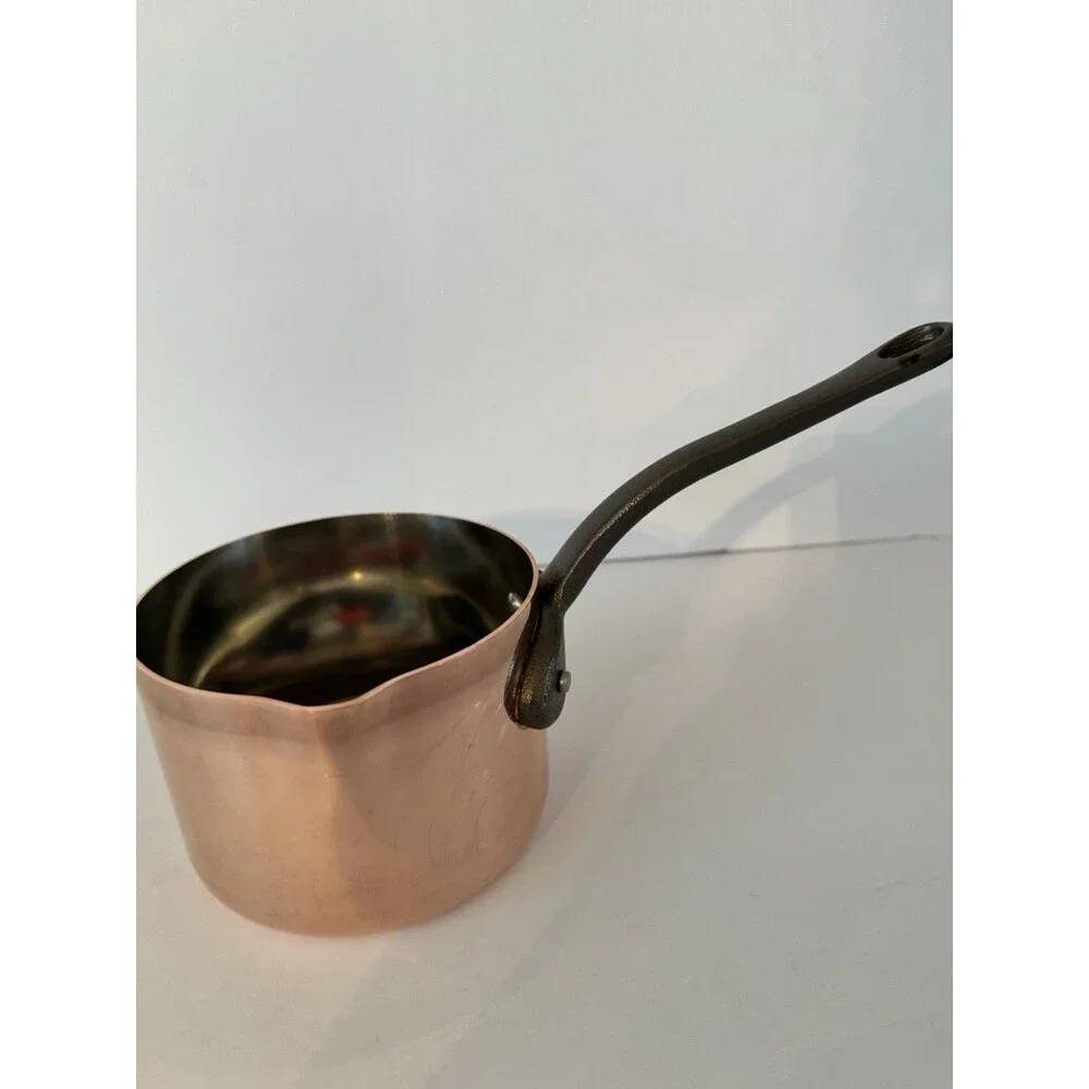 Baumalu Copper Pot Saucepan Cast Iron Handle Made In France 3.5 Inch
